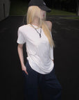 Rase le sol Asymmetric Drape Off-Shoulder Top