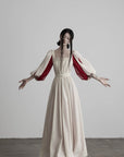 DOINDULGE Square Neck Puff Sleeve Maxi Dress