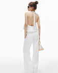 IAMXIAA Pantalon large à cordon taille basse