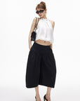 IAMXIAA Pantalon culotte ballon taille basse