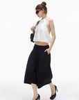 IAMXIAA Pantalon culotte ballon taille basse