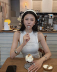 Hydrae 라인스톤 로고 핏 탱크탑 탑