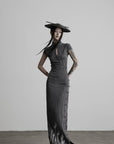 DOINDULGE Mandarin Collar Cheongsam Maxi Dress