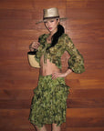 ROVENTE Floral Ruffle Shirt & Skirt Set