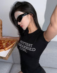 ROVENTE Hottest Unmarried Girl Fitted Graphic T-Shirt