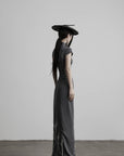 DOINDULGE Mandarin Collar Cheongsam Maxi Dress