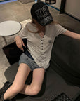 Rase le sol Washed Henley Jersey T-Shirt