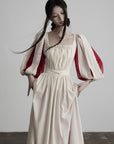 DOINDULGE Square Neck Puff Sleeve Maxi Dress