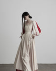 DOINDULGE Square Neck Puff Sleeve Maxi Dress
