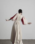 DOINDULGE Square Neck Puff Sleeve Maxi Dress