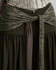 DOINDULGE Draped Wrap Waist Maxi Skirt