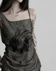 DOINDULGE Spider Web Mesh Cami Top