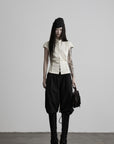 DOINDULGE Mock Neck Button Front Knit Top