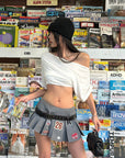 WARDEN EDGE Varsity Patch Pleated Micro Skirt