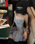 WARDEN EDGE Vintage Gingham Corset Bubble Mini Dress