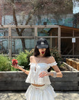 WARDEN EDGE California Embroidered Tiered Mini Skirt