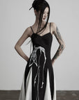 DOINDULGE Spaghetti Strap Panel Maxi Dress