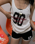 WARDEN EDGE Graphic Tank Top & Strappy Bra Set
