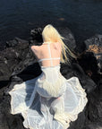 RASE LE SOL Ruffled Open-Waist Mermaid Dress