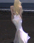 RASE LE SOL Ruffled Open-Waist Mermaid Dress