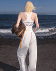 Rase le sol Gothic Letter Mesh Fitted Tank Top