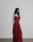 DOINDULGE Scarf Tie Cinched Cami Maxi Dress