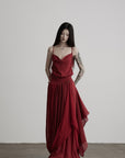 DOINDULGE Scarf Tie Cinched Cami Maxi Dress