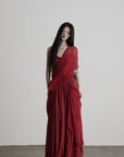 DOINDULGE Scarf Tie Cinched Cami Maxi Dress