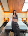 0122stepll Ensemble Haut Bandeau & Pantalon Large