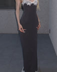 Rase le sol Lace-Trim Open Back Maxi Dress