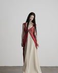 DOINDULGE V-Neck Sheer Layered Maxi Dress