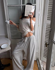 ROVENTE Pantalon lounge à jambes larges à rayures