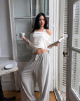 ROVENTE Pantalon lounge à jambes larges à rayures