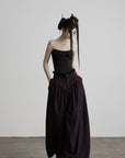 DOINDULGE Strapless Embroidered Fringe Corset Top