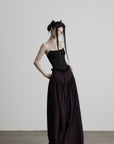 DOINDULGE Strapless Embroidered Fringe Corset Top