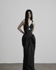 DOINDULGE Corset Waist Gathered Maxi Skirt