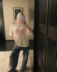 Rase le sol Amor Fati Off-Shoulder Oversized T-Shirt