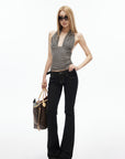 IAMXIAA Low-Rise Dark Wash Flare Jeans