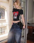 0122stepll Dalmatian Heart Graphic Baby Tee