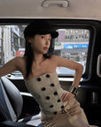 Hydrae Double-Breasted Strapless Corset Tube Top