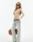 IAMXIAA Soft Stretch Lace Detail Fitted Cami Top