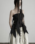 DOINDULGE One-Shoulder Asymmetric Sculptural Corset Top