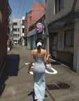 Hydrae Ribbed Spaghetti Strap Bodycon Maxi Dress
