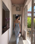 Hydrae Ribbed Spaghetti Strap Bodycon Maxi Dress