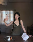 Hydrae Embroidered Sheer Babydoll Cami Top