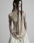 DOINDULGE Halter Neck Draped Tank Top