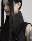 DOINDULGE High Collar Longline Vest Dress