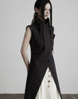 DOINDULGE High Collar Longline Vest Dress