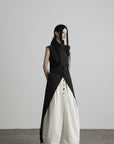 DOINDULGE High Collar Longline Vest Dress
