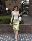 Hydrae Sheer Layered Bias Cut Midi Skirt